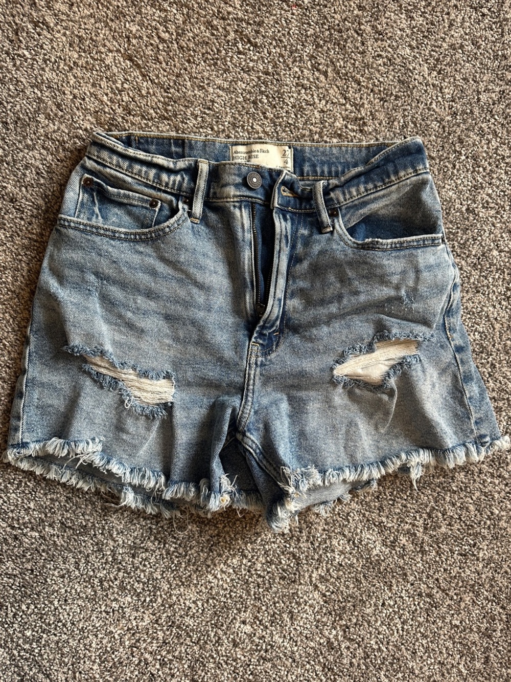Abercrombie & Fitch Curve love Distressed High Rise Shorts 27
